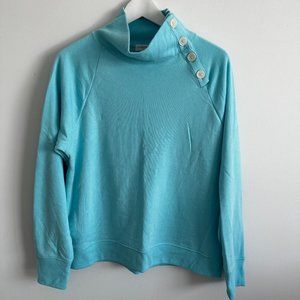 J.Crew Wide Button-Collar Pullover Sweatshirt in Cloudspun Fleece - Size M